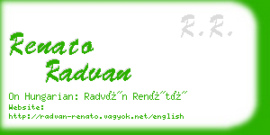 renato radvan business card
